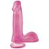 Basix Rubber 6 Inch Dong With Suction Cup Pink