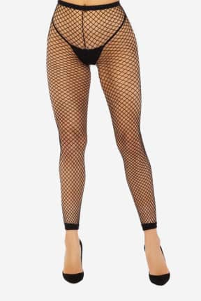 Sexiga Underkläder Industrial Net Footless Tights Black - Fishnet tights utan fot