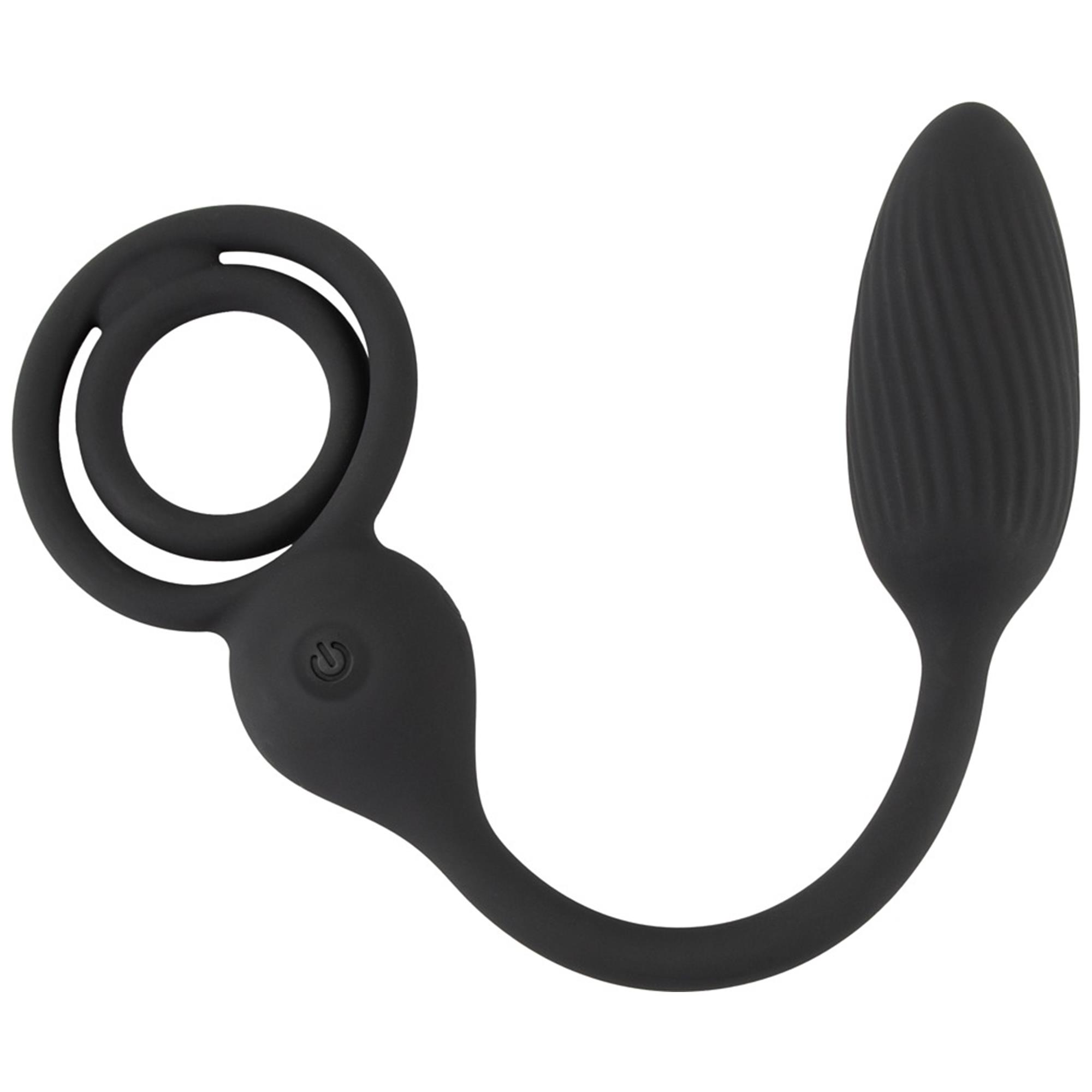 Cock And Ball Ring With RC Butt Plug